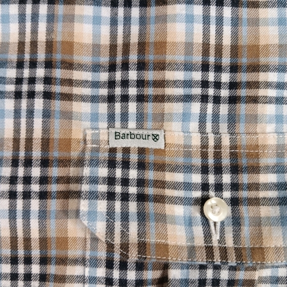 Barbour Shirt Mens XL Eastwood Thermo Weave Regular Fit Plaid Button Down - Picture 6 of 11